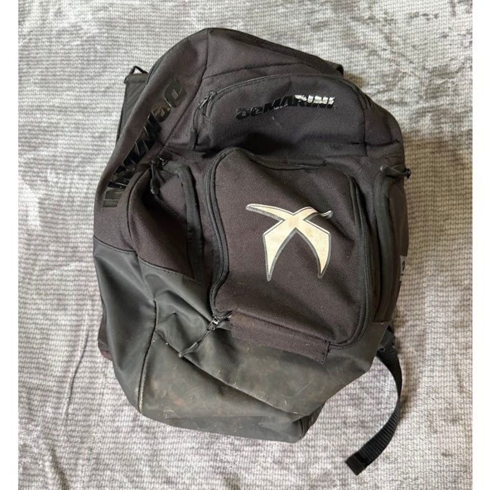 DeMarini Baseball Softball Equipment Backpack Bat Bag Black Grey Gear Bag